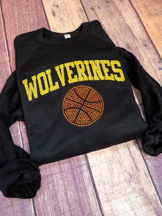 Wolverines Basketball Rhinestone Crewneck Sweatshirt