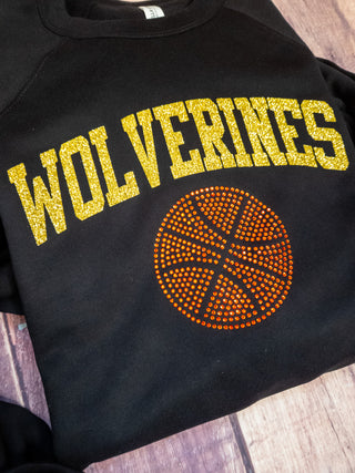 Wolverines Basketball Rhinestone Crewneck Sweatshirt