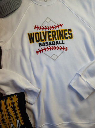 Wolverines Baseball Raglan Crewneck Sweatshirt