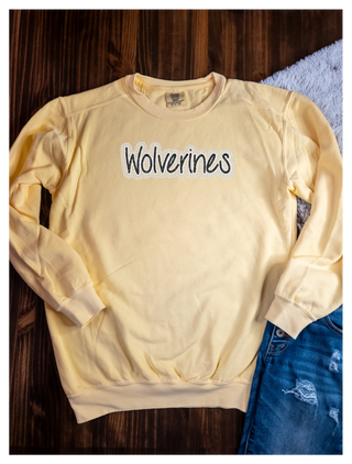 Wolverines Rhinestone Dyed Butter Crewneck Sweatshirt