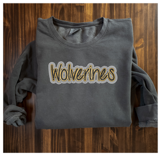 Wolverines Rhinestone Dyed Pepper Crewneck Sweatshirt