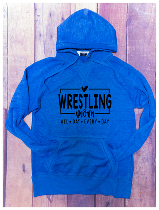 Wrestling Mom Blue Fleece Hoodie
