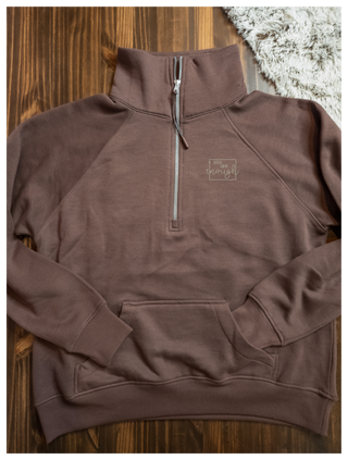 You Are Enough Java Half Zip Pullover - Ladies Fit