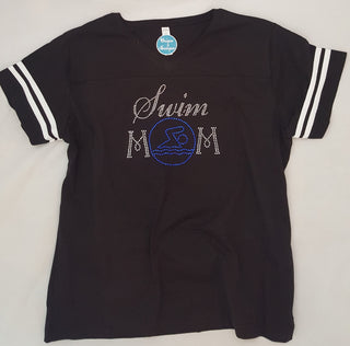 Swim Mom Rhinestone Jersey Tee