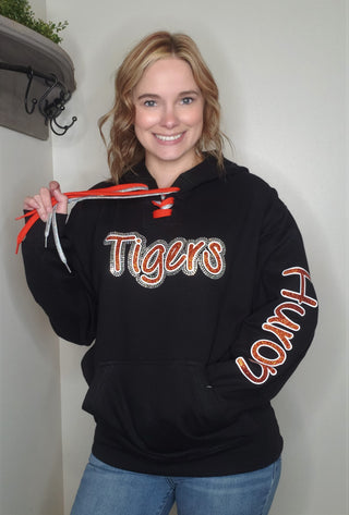 Tigers Huron Rhinestone Lace-Up Hoodie