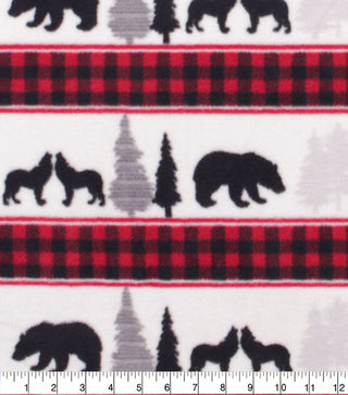 Aspen Wildlife Blanket w/ Black Paw Embossed Minky