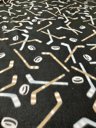 Black Hockey Blanket - **Choose Size *Embroidery Customizable