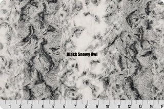 Black Snowy Owl Minky Blanket w/ Choice of Grey Backings- Baby Size to King Size & Pillow Options
