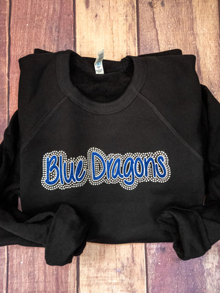 Blue Dragons Rhinestone Crewneck Sweatshirt