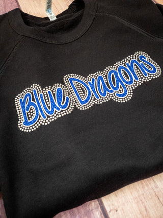 Blue Dragons Rhinestone Crewneck Sweatshirt