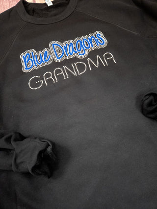 Blue Dragons Grandma Rhinestone Crewneck Sweatshirt
