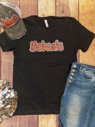 Bobcats Rhinestone Black Tee