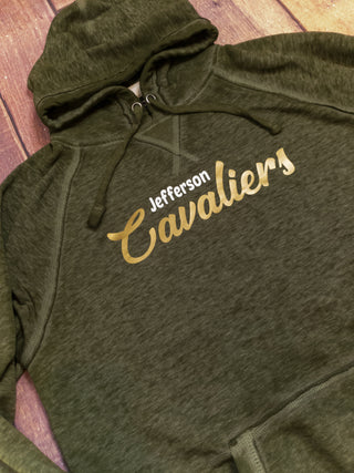 Cavaliers Jefferson Olive Fleece Hoodie