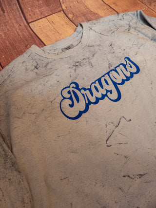 Dragons Dusty Blue Colorblast Crewneck Sweatshirt - Blue Print