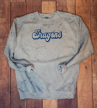 Dragons Dusty Blue Colorblast Crewneck Sweatshirt - Blue Print