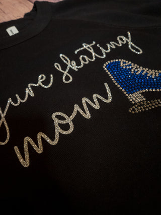 Figure Skating Mom Rhinestone Crewneck Sweatshirt