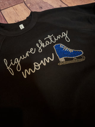 Figure Skating Mom Rhinestone Crewneck Sweatshirt