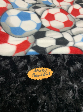 Soccer Balls Fleece Blanket - Choose Fleece or Minky *Embroidery Customizable