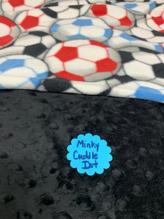Soccer Balls Fleece Blanket - Choose Fleece or Minky *Embroidery Customizable