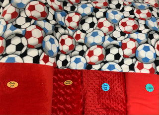 Soccer Balls Fleece Blanket - Choose Fleece or Minky *Embroidery Customizable