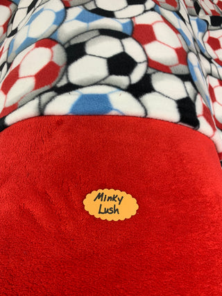 Soccer Balls Fleece Blanket - Choose Fleece or Minky *Embroidery Customizable