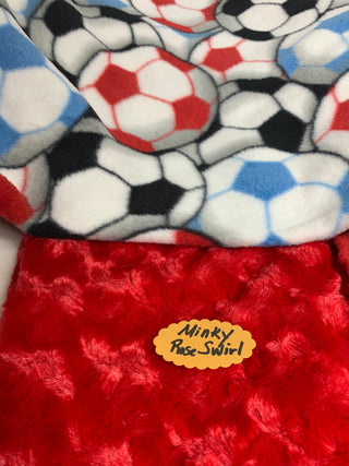 Soccer Balls Fleece Blanket - Choose Fleece or Minky *Embroidery Customizable