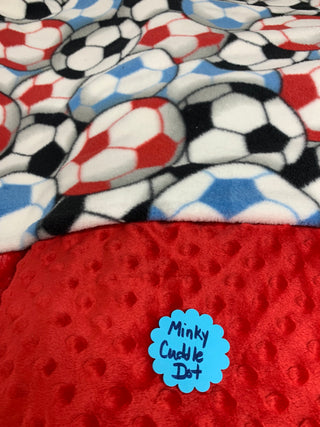 Soccer Balls Fleece Blanket - Choose Fleece or Minky *Embroidery Customizable