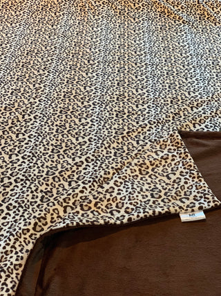 Tan & Brown Animal Print Spotted Minky Blanket