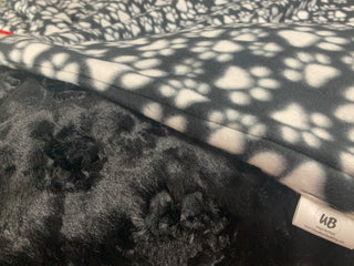 Paw Print Blanket w/ Choice of Paw Print Embossed Minky **Select Size**Can Add Embroidery