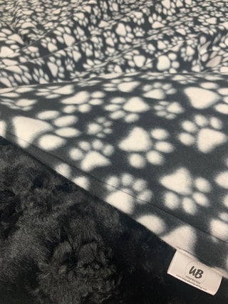 Paw Print Blanket w/ Choice of Paw Print Embossed Minky **Select Size**Can Add Embroidery