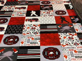 Firefighter Plush Minky Blanket **Choose Backing color **Can Personalize