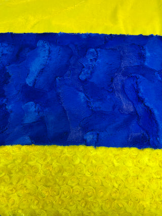 Royal Blue & Yellow Minky Cuddle Blanket Quilt *Choose Size