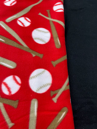 Red & Black Baseball Blanket **Choose Backing *Can Add Customization