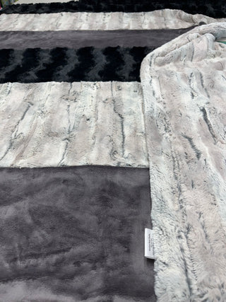 Silver Fox Minky Cuddle Panel Quilt Blanket - Ready To Ship