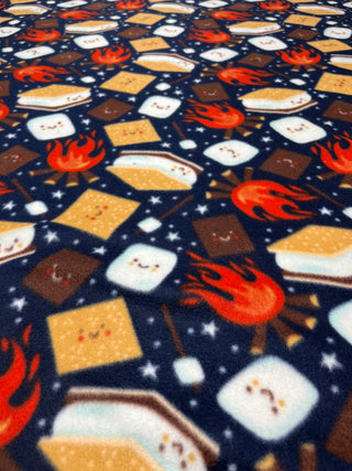 Navy Blue Smores' Fleece with Chocolate Brown Minky Blanket * Ready To Ship
