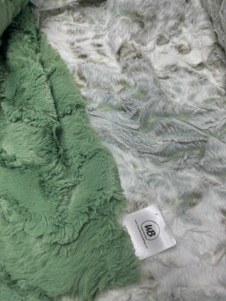Green Snowy Owl / Green Glacier - Double Sided Minky Blanket - Ready to Ship Sizes
