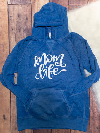 Mom Life Fleece Hoodie - Adult Fit BlueOptions