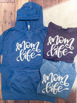 Mom Life Fleece Hoodie - Adult Fit BlueOptions