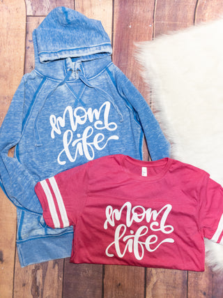 Mom Life Fleece Hoodie - Adult Fit BlueOptions