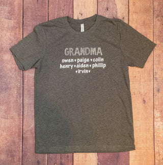 Personalized Grandma Rhinestone Tee