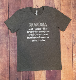 Personalized Grandma Rhinestone Tee