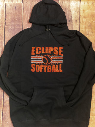 Eclipse Softball Classic Rhinestone Hoodie