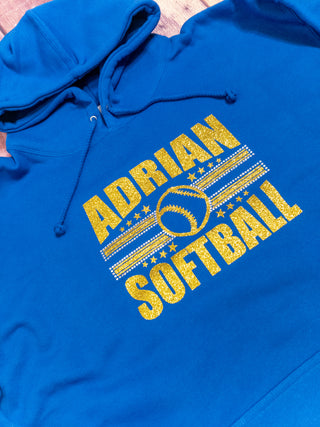 Adrian Softball Classic Rhinestone Hoodie