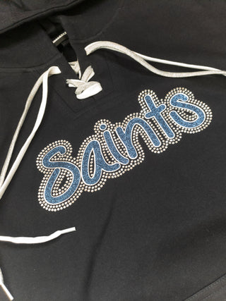 MEDIUM Saints St. Peter Rhinestone Lace-Up Hoodie