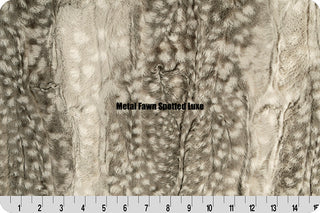 Grey Fawn Spotted Minky w/ Blue Minky Blanket - Ready To Ship