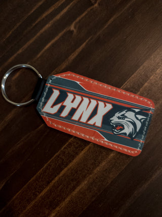 Lynx Leather Keychain