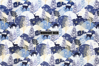 Blue Midnight Deer Minky Blanket - Choose Size & Kind of Navy Minky Backing