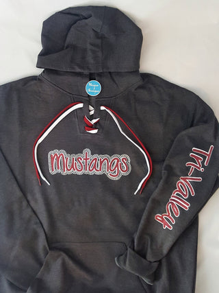 Mustangs Tri-Valley Rhinestone Lace-Up Hoodie