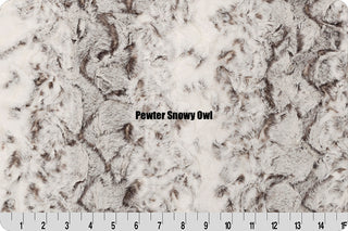 Pewter Brown Snowy Owl w/Chocolate Glacier Double Sided Minky Blanket ** Choose your Size - Baby to Adult