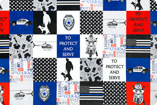 Police Minky Blanket - Choose Size & Color of Minky Backing. *Can ADD Embroidery Customization